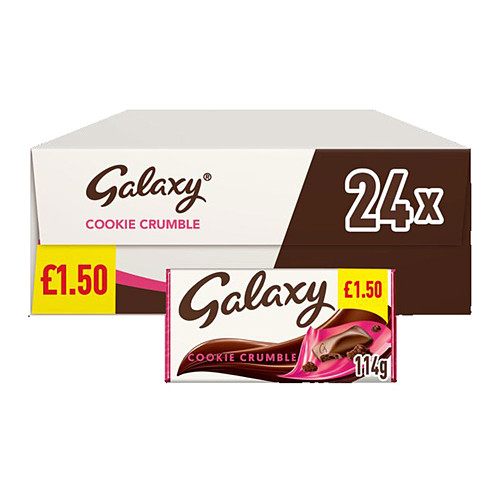 Galaxy Cookie Crumble & Milk Chocolate Block Bar £1.50 PMP 114g