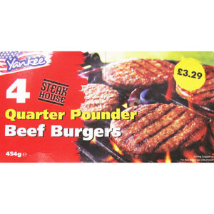 Yankee Quater Pound Beef Burger 4 Pack PM £3.29