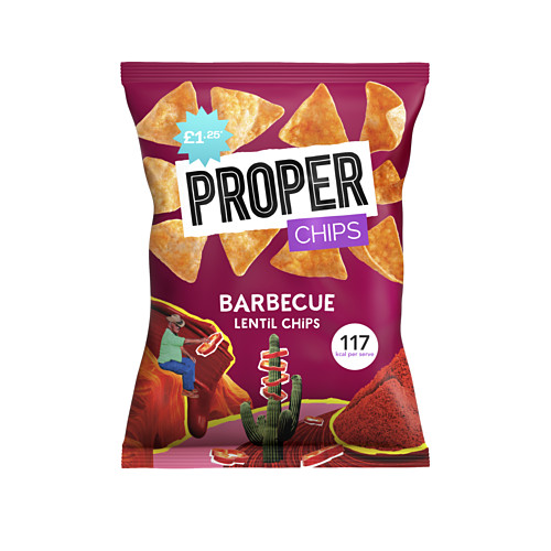 Proper Barbecue Lentil Chips 50g