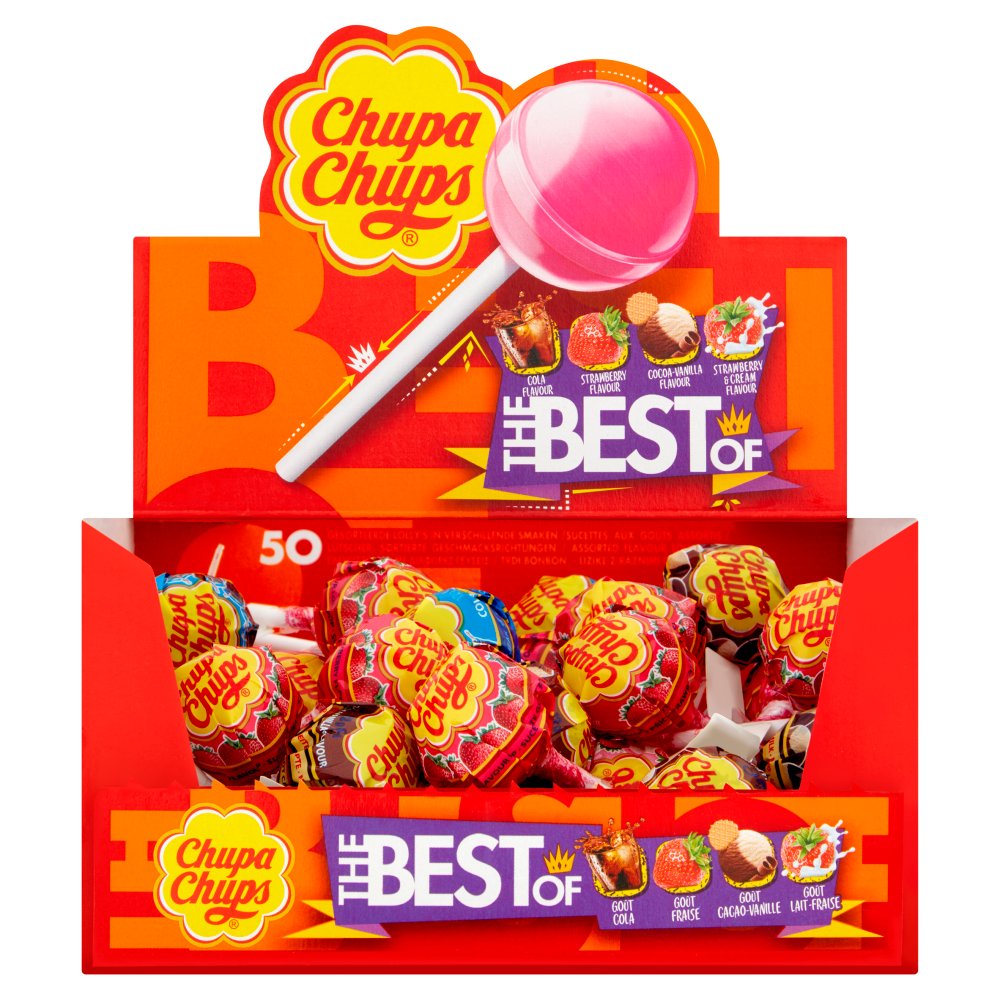 Chupa Chups The Best of 50 Assorted Flavour Lollipops 600g