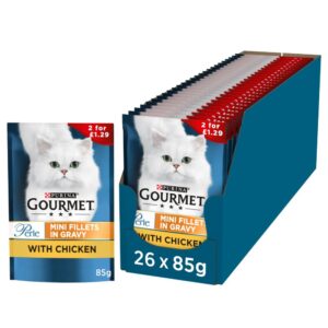 GOURMET Perle Mini Fillets in Gravy Chicken Wet Cat Food 85g PMP