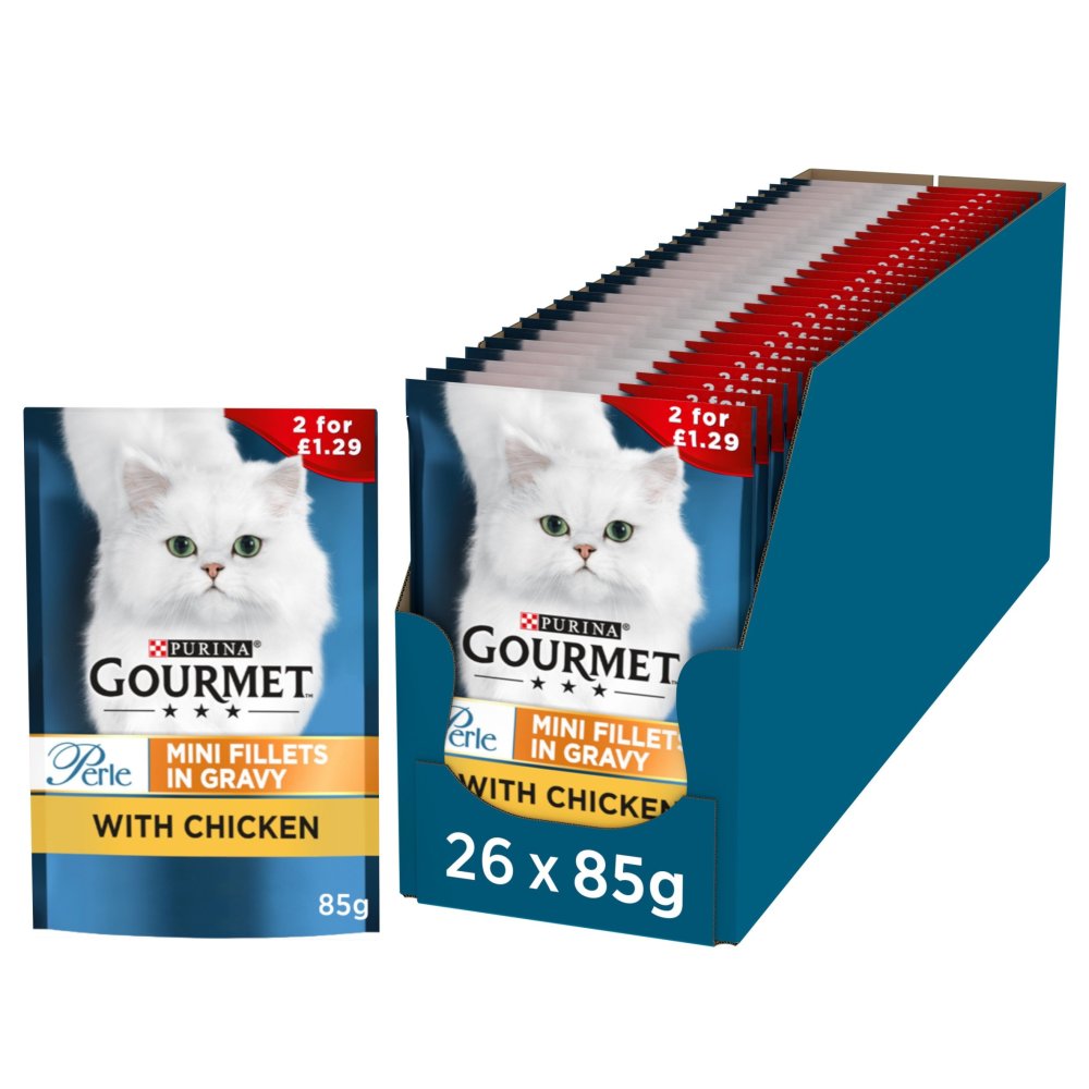 GOURMET Perle Mini Fillets in Gravy Chicken Wet Cat Food 85g PMP