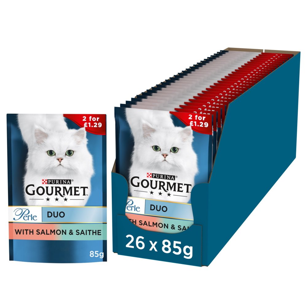 GOURMET Perle Mini Fillets in Gravy Salmon Wet Cat Food 85g PMP