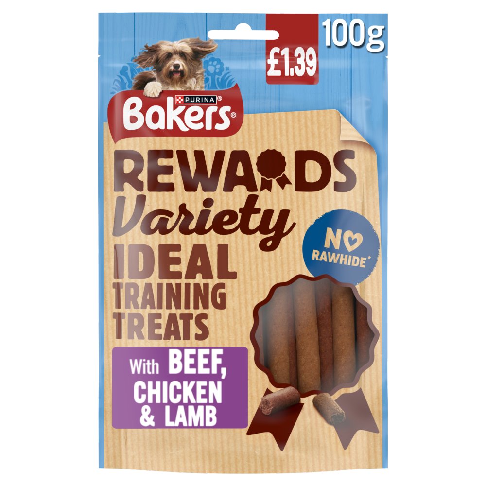 BAKERS Rewards Beef, Chicken and Lamb Dog Treats 100g PMP