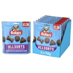BAKERS Allsorts Chicken, Beef and Lamb Dog Treats 98g PMP