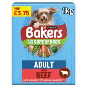 BAKERS Superfoods Beef with Vegetables Dry Dog Food 1kg PMP