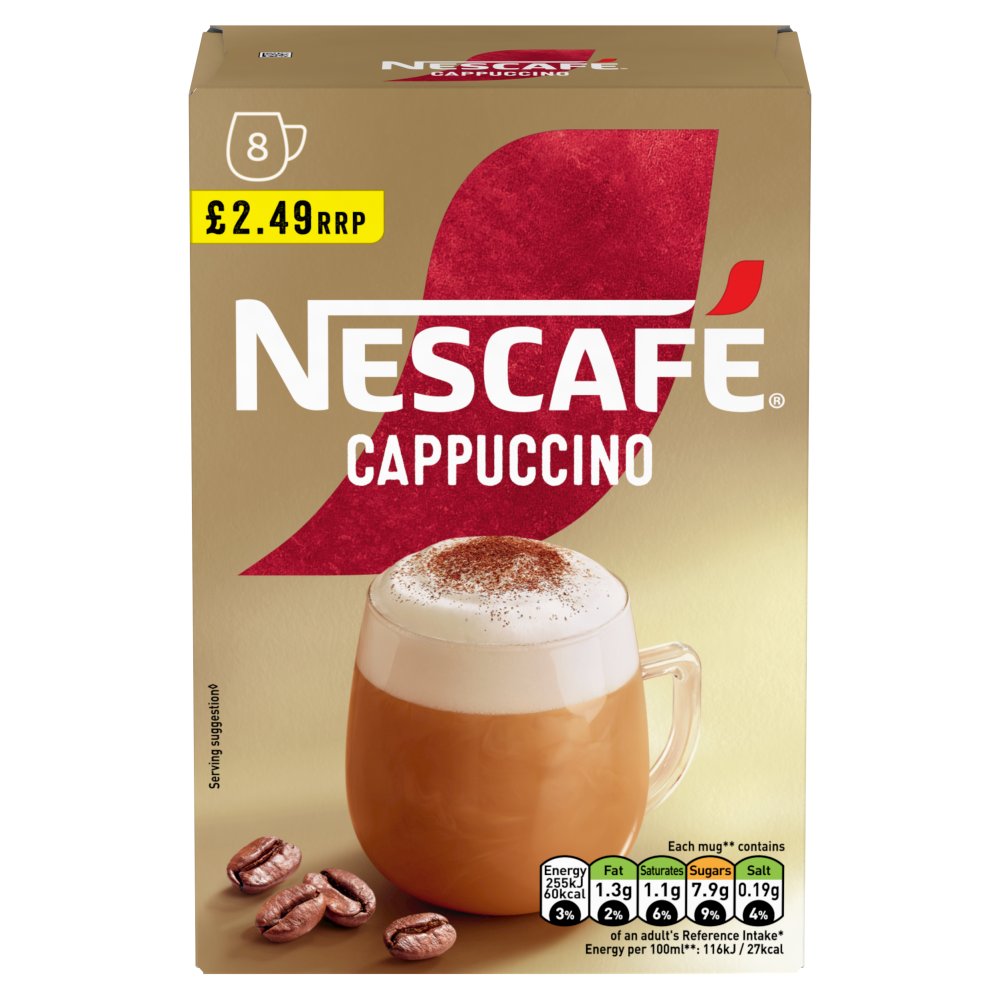 Nescafe Cappuccino Instant Coffee 8 x 15.5g Sachets £2.49 PMP