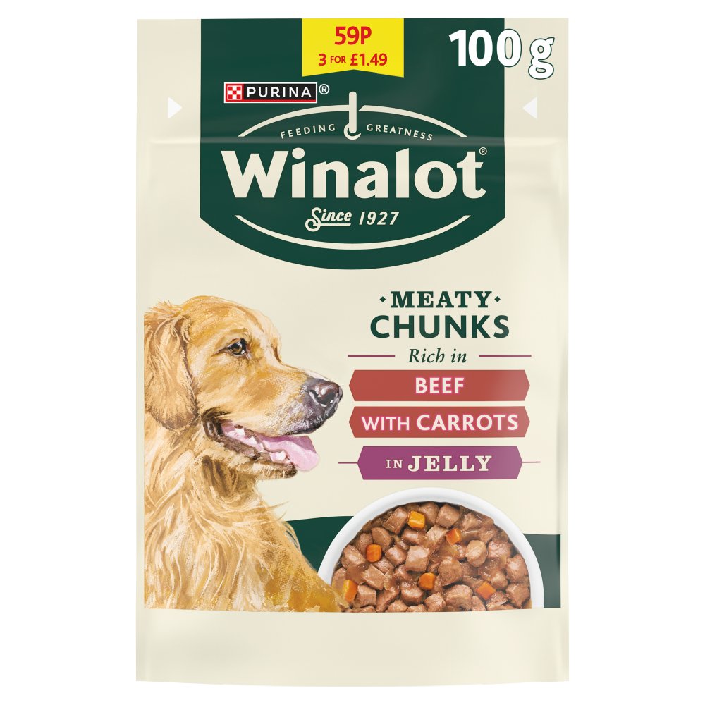 WINALOT Meaty Chunks in Jelly Beef 100g PMP