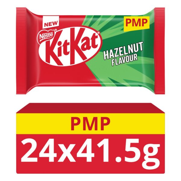 KitKat 4 Finger Hazelnut Chocolate Biscuit Bar 41.5g PMP 75p