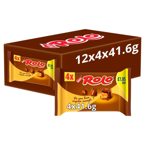 Rolo Milk Chocolate & Toffee Tube 4 Pack Multipack 166.4g PMP £1.85