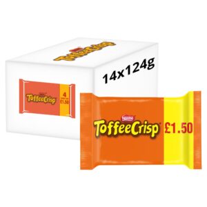 Toffee Crisp Milk Chocolate Bar 4 Pack Multipack 124g PMP £1.50