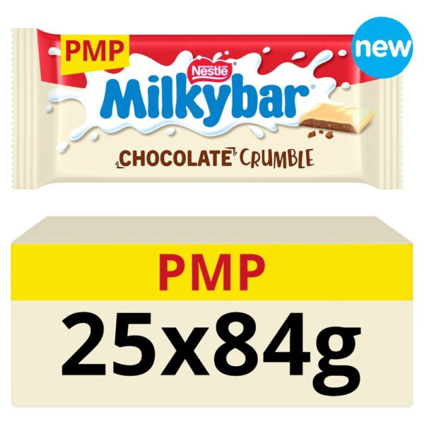 Milkybar Chocolate Crumble White Chocolate Bar 84g PMP £1.65