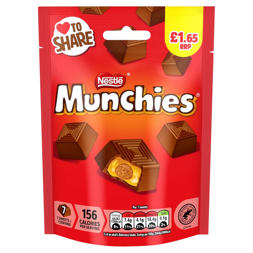 Munchies Milk Chocolate & Caramel Sharing Bag 81g PMP £1.65