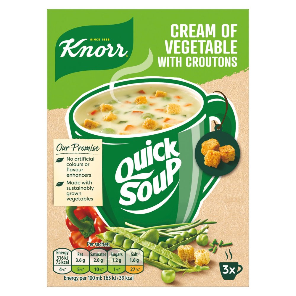Knorr Dry Soup Mix Cream of Vegetable with Croutons 51 g 3 servings