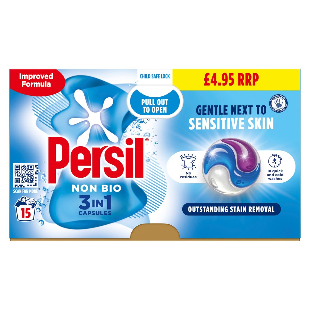Persil 3 in 1 LAUNDRY CAPSULES Non Bio 15 Washes