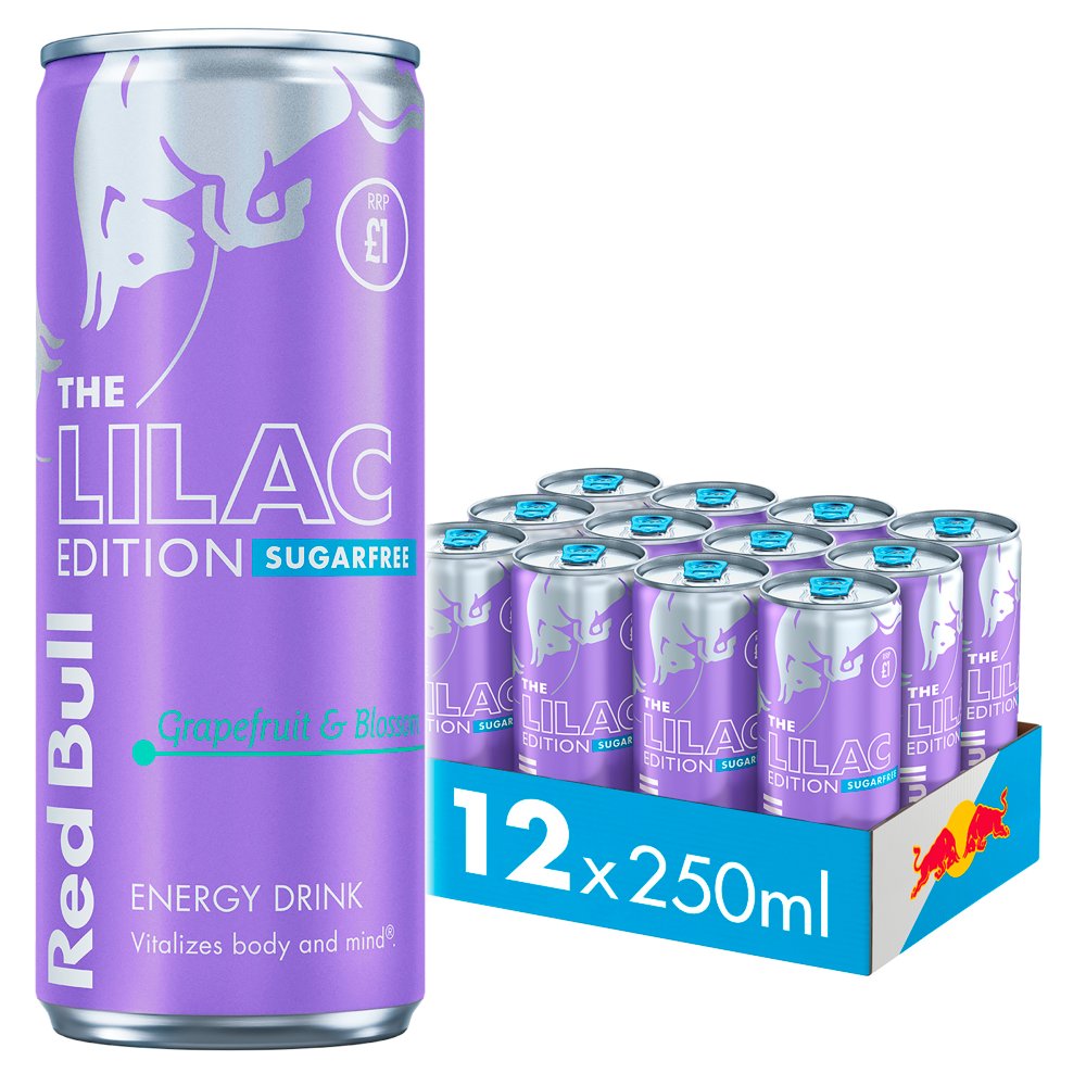 Red Bull Energy Drink Sugar Free Lilac Edition Grapefruit & Blossom 250ml x 12 £1