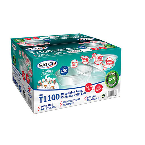 Microwaveable Round Container & Lid T1100